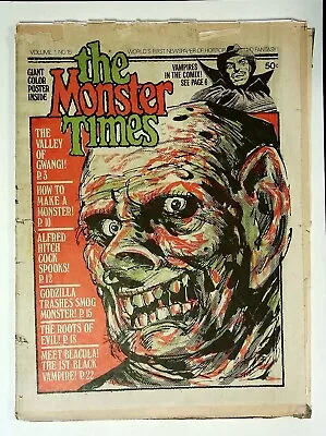 The Monster Times Vol 1 No 15 1972 Alfred Hitchcock Blacula Godzilla 102422JENON • $25.54