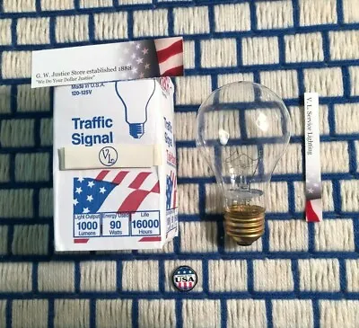 New USA 16000 Hour LIGHT BULB A19 CLEAR 90w Sub4 Regular 100A19 Traffic Signal • $9.98