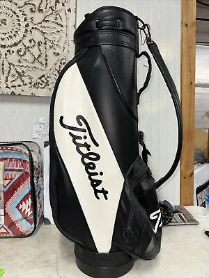 Titleist Vtg Black White Leather Staff Golf Bag Read* • $143.99