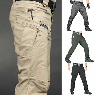 Men's Military Work Tactical Trousers Pants Outdoor Fishing Hiking Combat Cargo • £22.20