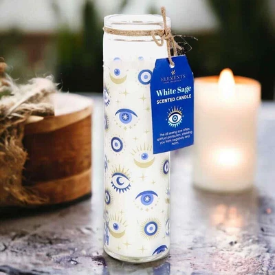 All Seeing Eye White Sage Tube 7-Day Prayer Candles • £12.99