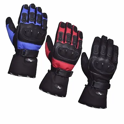 Waterproof Protective Gloves Motorcycle Motorbike Gloves Polar Force Leather • £15.99