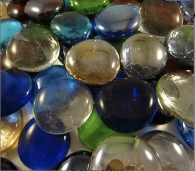 20 Large Mixed Colours Glass Pebbles • £22