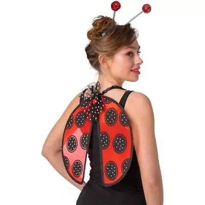 Wicked Costumes Ladybird Wings & Antennae Adult Animal Fancy Dress • £10.99