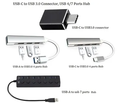 $8.95 • Buy USB C USB-c Type-C HUB Adapter Connector 1 2 4 Ports To USB 3.0 OTG IOS Windows