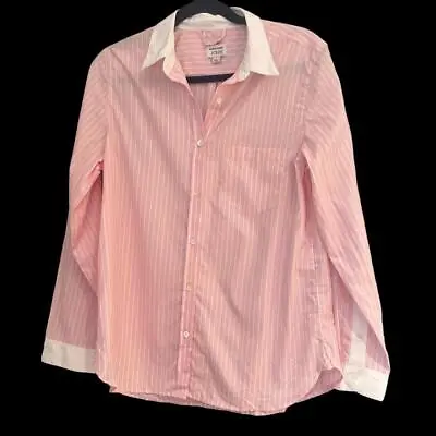 J Crew X Marie Marot BNWT Pink & White Pinstripe Shirt UK 12 US 8 £277 • $202.07