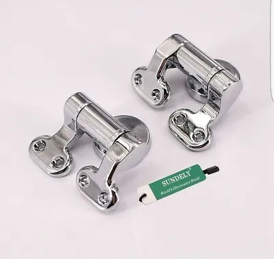 Soft Close Hinge Replacement For Oak Wood Wc Seats Chrome Hinges Uk • £19.99