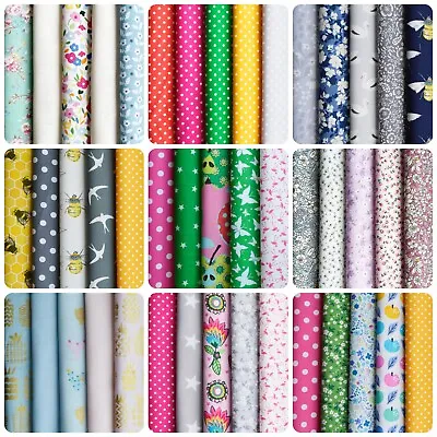 100% Cotton Fabric Bundles New Assorted Charm Patchwork Craft Sewing Material • £3.95