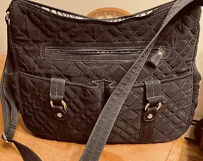 Vera Bradley Black Quilted Cotton Baby Diaper Bag Tote A5 • $17.50