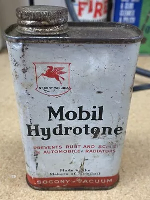 Vintage Mobil Hydrotone Radiator Additive Socony 8 Oz Mobil Oil Can Company Tin • $29.99