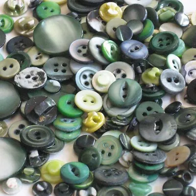 Vintage Mother-of-Pearl Buttons Dyed Green Small Sizes • $3.50