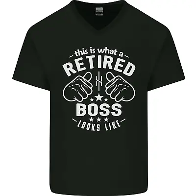 This Is What A Retired Boss Looks Like Mens V-Neck Cotton T-Shirt • £11.99