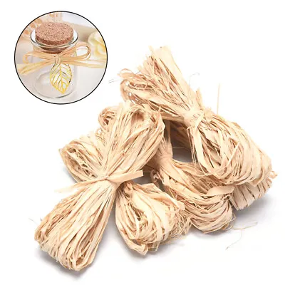 10X Raffia Natural Rope Crafts Wedding Gift Wrapping Cord Twine DIY Scrapboo Je • £4.63