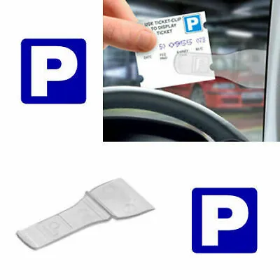 New Car Vehicle Windscreen Park Parking Ticket Clip Work Pass Holder Gadget • £2.19