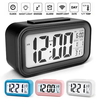 $6 • Buy Digital Bedside LED Snooze Alarm Clock Time Temperature Day/Night Desktop Clock