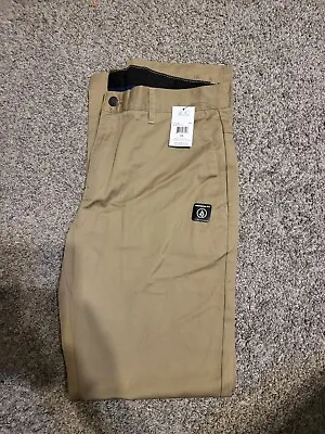 Volcom Chino Pants Khaki VMonty Modern Fit Chino Pants MENS Size 32 • $35