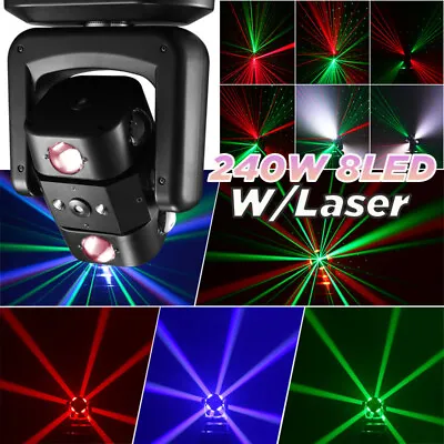 240W 8LED Laser Beam Moving Head Stage Lighting RGBW DJ Disco Party Light Show • $171.11