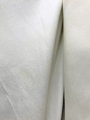 MILK WHITE Upholstery Suede Micro Faux Polyester Drapery Fabric (56 In.) BTY • $13.99