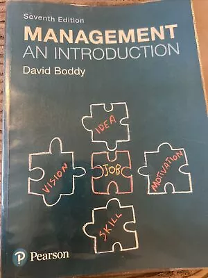 Management: An Introduction By Boddy David Book • £8.89