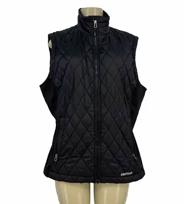 Marmot XL Women Full ZIP Quilted Vest Outdoor Black Lightweight O18 • $21.39