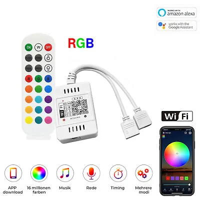 WiFi Smart RGB LED Strip Light Music Wireless Controller For Google Alexa Home • $10.99