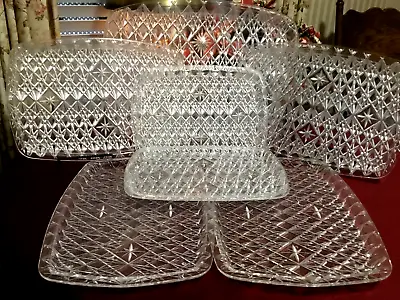 11pc Set Vintage Clear Lucite Acrylic Atomic Starburst Serving Tray Platters MCM • $50