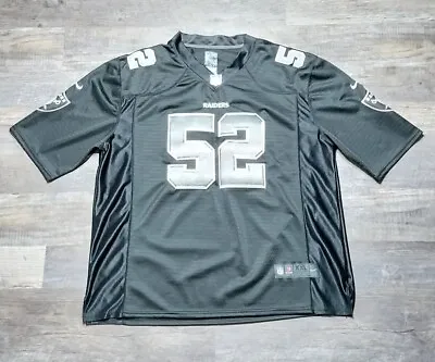 Nike Onfield Raiders 52 Mack Jersey Mens XXL 2XL Black NFL Stitched • $34.99