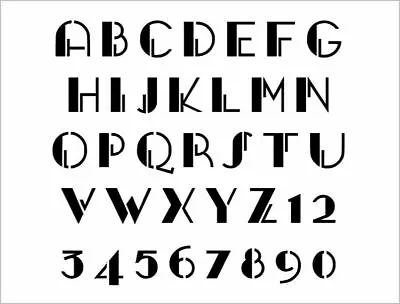 ART DECO 20s Alphabet Stencil 1 Inch 1920's Vintage Font Set Letters Sheet S576 • $11.99