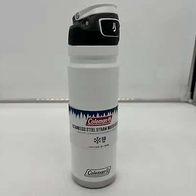 Coleman Stainless Steel Straw Water Bottle - White 24 Oz  • $26.99