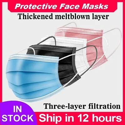 50PCS Face Mask High Protective 3 Layer Mouth Masks Disposable Mask Surgical 🌬 • $16.79