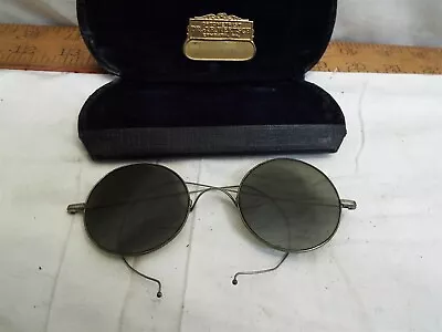 Vintage Green Smoke Willson Round Sunglasses Shades Circular Lennon Potter • $119.99
