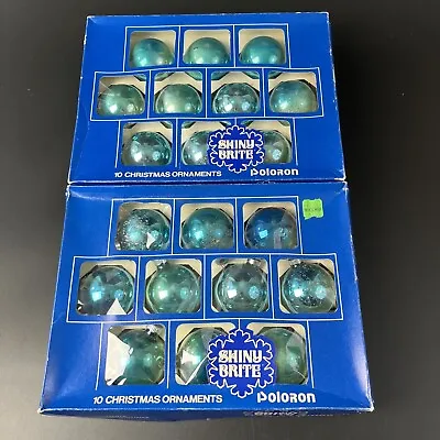 $21.99 • Buy Lot Of 20 Vintage Shiny Brite Christmas Ornaments Blue/Aqua W/Original Box 2 
