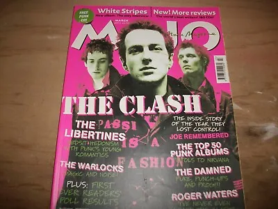 Mojo March 2003 The ClashDamnedWarlocksR WatersWhite Stripes Libertines CD • £12
