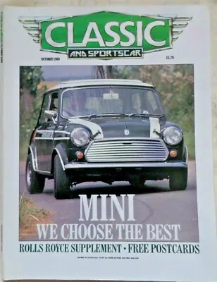 £4.99 • Buy Classic And Sportscar Magazine Oct 1988 Rolls Royce Supplement Mini Sunbeam  