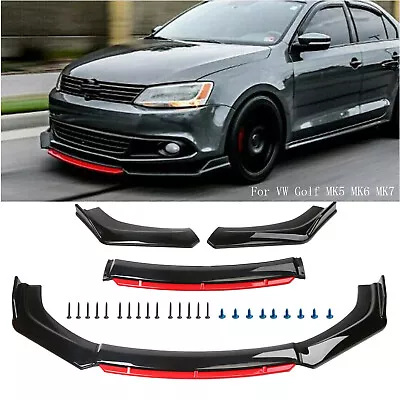 Front Bumper Lip Splitter Spoiler Trim Cover Fits For VW Golf MK5 MK6 MK7 GBLK • $51.69