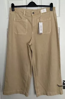 NEW M&S Per Una Ladies Natural Beige Wide Cropped Jeans Size 16 Short • £15