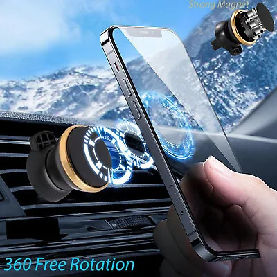 360° Rotating Magnetic Car Phone Holder Stand For GPS - Secure Air Vent Mount • £5.99