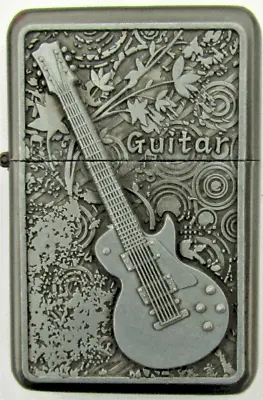 £3.49 • Buy Personalised Engraved Silver Guitars Star Refillable Petrol Lighter Cig Gift 32