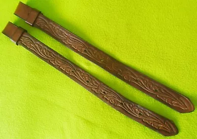 VINTAGE Fully TOOLED PAIR Of Skirting Leather Back Rear Saddle Billet Straps~NR • $11.50