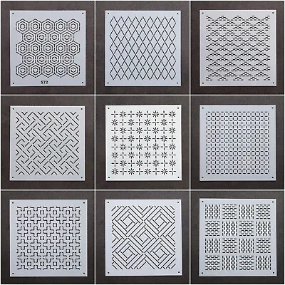 Sashiko Embroidery Template Quilt Pattern Stencils 4 X 4in Square Collection I • £4.49