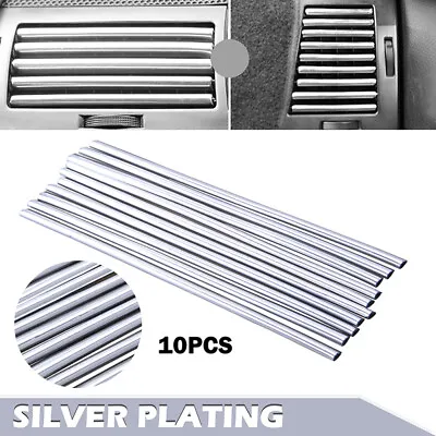 £3.41 • Buy 10Pcs Auto Car Accessories Air Conditioner Outlet Decoration Strip DIY Silver 
