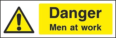 Men At Work Signs Stickers Caution Warning Danger Hazard Beware [V6CONS039] Harm • £2.42