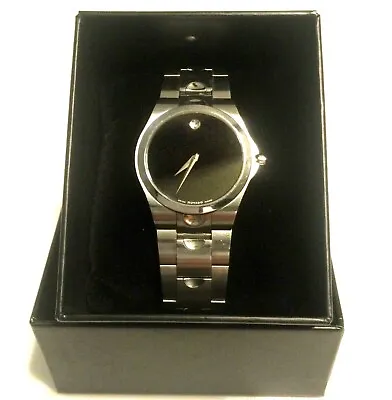 MOVADO LUNO WATCH Black Museum Dial Full Size 40mm Stainless Case Swiss W/ Boxes • $749.99