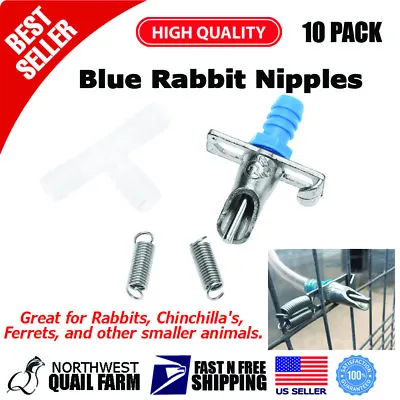 Rabbit Water Nipple 10pcs Drinker Feeders Automatic Waterer Guinea Ferrets Mice • $9.95