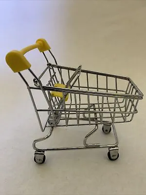 Miniature Mini Metal Grocery Store Shopping Cart Toy Rolling Wheels Folded Seat • $25