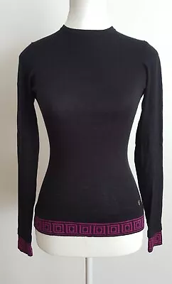 VERSACE COLLECTION Silk Cashmere Knit Greca Pullover Sweater IT38 US2 AU8 UK6 • $50