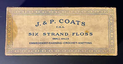 Vintage Thread J.&P. COATS Six Strand Floss  Original Box-Small Ball- USA • £5.74