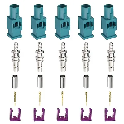 5 Sets Fakra Male Antenna Connector Repair Kit For RG174/RG316 Cable Adapter • £10.76