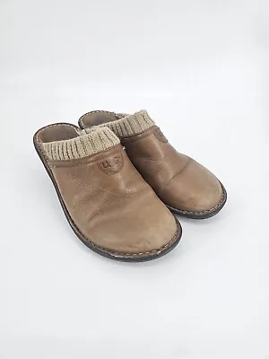 UGG Gael Women’s Wedge Slip On Clogs Mules Brown Size 8 • $34.99