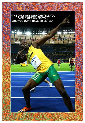 A3 - Usain Bolt Inspirational Motivational Quote Poster Print #33 • £5